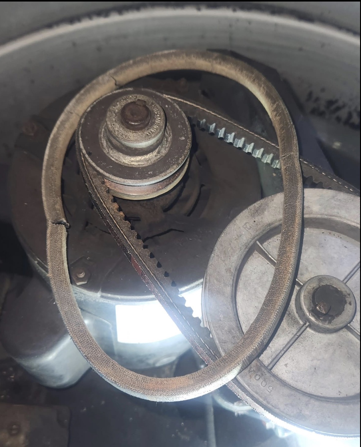 Before fan belt service