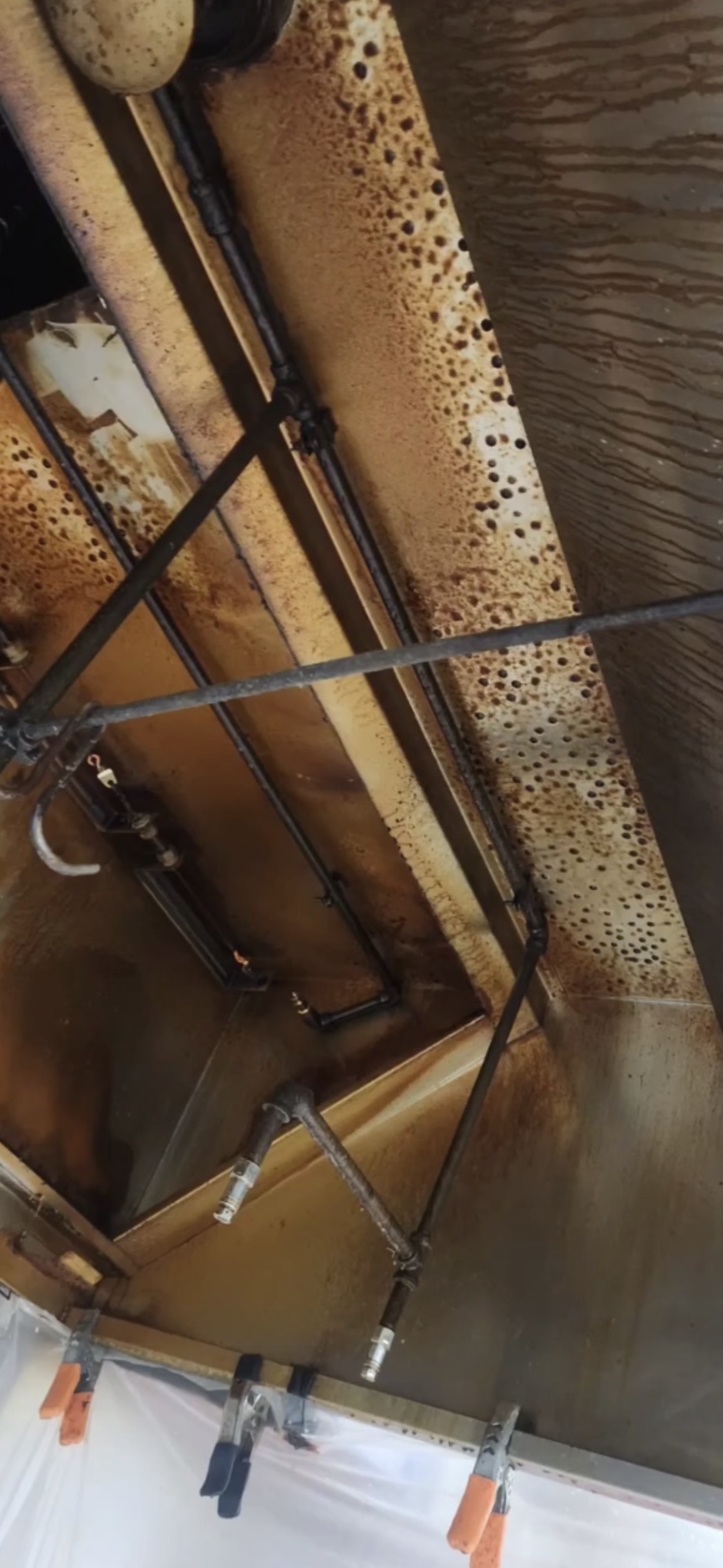 Before exhaust hood cleaning