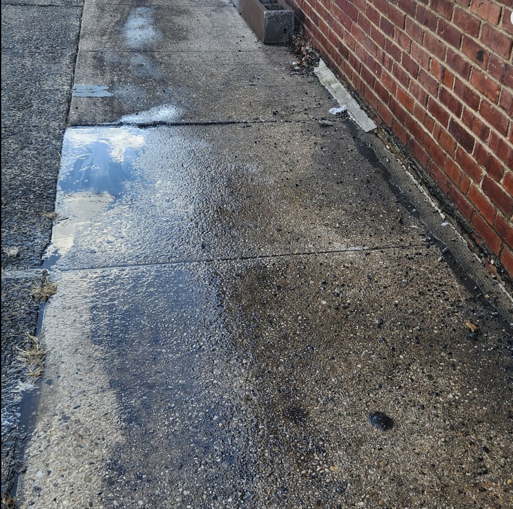 After pressure washing